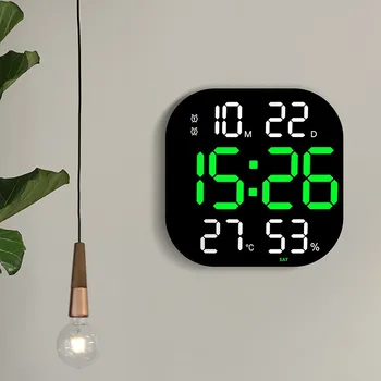 Настенные часы с Большим пультом дистанционного управления Настенные Часы LED Цифровые электронные Гостиная Тренажерный зал Таймер Офис Декоративный Большой Квадратный Экран