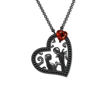 2020 Новые ожерелья с черными сердцами Для девочек и женщин, кошмар перед Рождеством, ожерелья с подвесками Для влюбленных