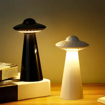 Дизайн UFO Мини Перезаряжаемая светодиодная настольная лампа с плавным затемнением, декор для ночника