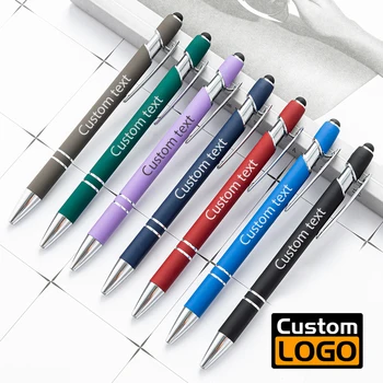 Емкостный Стилус, Многофункциональная Металлическая Нейтральная ручка, Ручка с сенсорным экраном, Бизнес-реклама, Логотип на заказ, Студенческие принадлежности Оптом