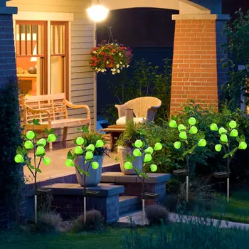 Солнечные садовые лампы, имитирующие Грушевое дерево, Наружный Водонепроницаемый светодиодный светильник для газона для сада, балкона, ландшафтного оформления внутреннего двора