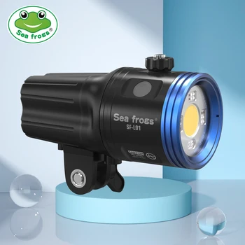 Фонарик Seafrogs 5000LM для камеры, 4 режима, 9 цветов для фотосъемки, освещение RGB, водонепроницаемый подводный светильник