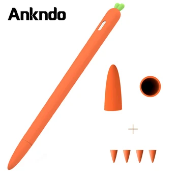 Симпатичные Морковные пеналы для Apple Pencil 1 2 Мягкий Силиконовый чехол для Ipad, чехол для стилуса, пенал для Apple Tablet Pen