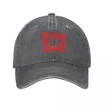 Красные бейсболки с логотипом TechnoBlade, Джинсовые шляпы Snapback, Уличная Регулируемая Кепка, Бейсбольная Ковбойская шляпа для мужчин и женщин