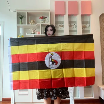 zwjflagshow Флаг Уганды 90 *150 см Высококачественная двусторонняя печать на полиэфирных тканях, подвесной Флаг Уганды для украшения