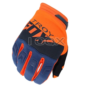 Оранжевые перчатки Troy Fox для мотоциклетных гонок MX, спортивные гоночные перчатки для горного велоспорта