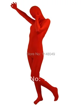 Красные костюмы Зентай из спандекса для всего тела
