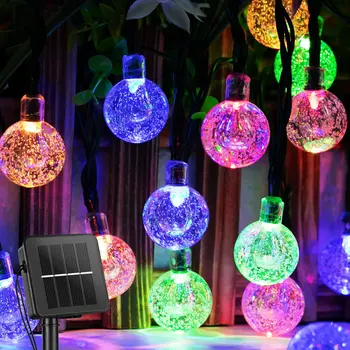 Садовые солнечные фонари, 8 режимов водонепроницаемых гирлянд, Наружный глобус, хрустальные шары, Декоративное освещение для сада, Рождество
