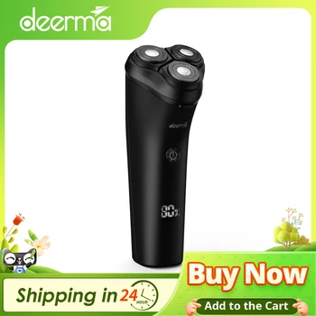 Deerma TX200 USB Перезаряжаемая Электробритва с плавающими режущими головками Влажно-сухого Двойного назначения, Триммер для бороды с плавающим Бритьем