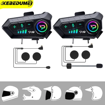 Kebidumei YP10 Беспроводной Bluetooth 5.3 Мотоциклетный Шлем Гарнитура Комплект Громкой Связи Водонепроницаемый Музыкальный Плеер Динамик Наушники