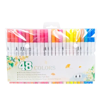 Ручка для рисования граффити, Двуглавая кисть с двойным наконечником, Маркер, Набор акварельных ручек, Канцелярские принадлежности 36 цветов
