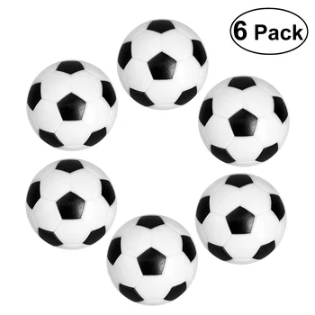 6 шт. мячей для настольного футбола диаметром 32 мм, черный/белый