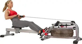 Тренажер для гребли в воде Health & Fitness Rower с ЖК-монитором, максимальным весом 265 кг, регулируемыми подставками для ног и складным алюминиевым корпусом 48 