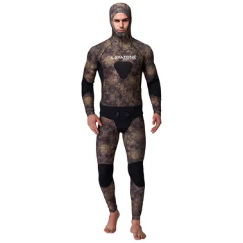 3 мм неопреновый костюм для подводного плавания из двух частей для серфинга, мужской гидрокостюм для подводного плавания с капюшоном, термальный купальник для охоты и подводной охоты