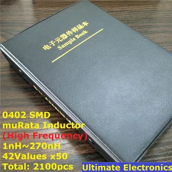 0402 muRata SMD Chip Индуктор Ассорти Комплект 1nH ~ 270nH 42Valuesx50 Книга образцов