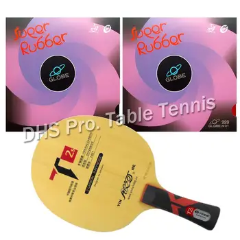 Профессиональная комбинированная ракетка для настольного тенниса Galaxy YINHE T2s с 2 предметами Globe 999 Shakehand с длинной ручкой FL