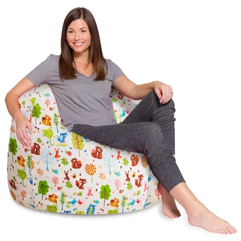 Кресло-мешок Posh Creations, мягкий шезлонг, детский, 4 фута, Фиолетовое кресло для спальни, гигантский мешок-фасоль