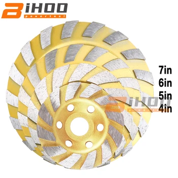 Алмазный сегментный шлифовальный круг 4/5/6/7 Дюймов, чашка, режущий диск для мрамора, бетона, каменной кладки, Алмазный шлифовальный круг, 1 шт.