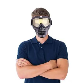 Мотоциклетные очки, защитная маска, Череп, Велосипедные защитные очки, Наружные защитные очки Со съемной лицевой панелью