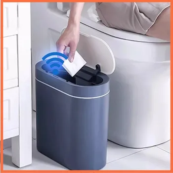 Youpin Smart Sensor Мусорное ведро со щеткой для унитаза Жестяное ведро для мусора Бытовой туалет Водонепроницаемый Узкошов Сенсорное ведро