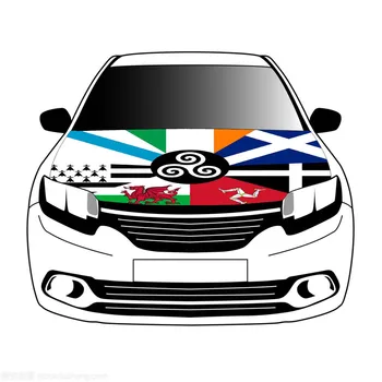 Комбинированный флаг кельтских наций, крышка капота автомобиля, 3,3x5ft/5x7ft, 100% полиэстер, баннер на капоте автомобиля